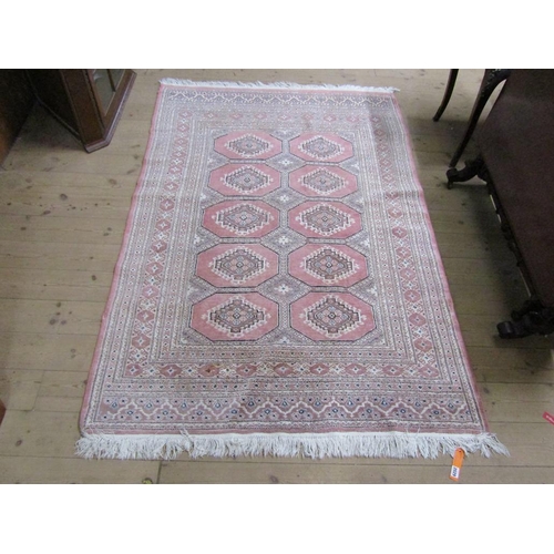 2029 - ORIENTAL PINK AND FAWN GROUND ORIENTAL RUG 190 x 132 cms