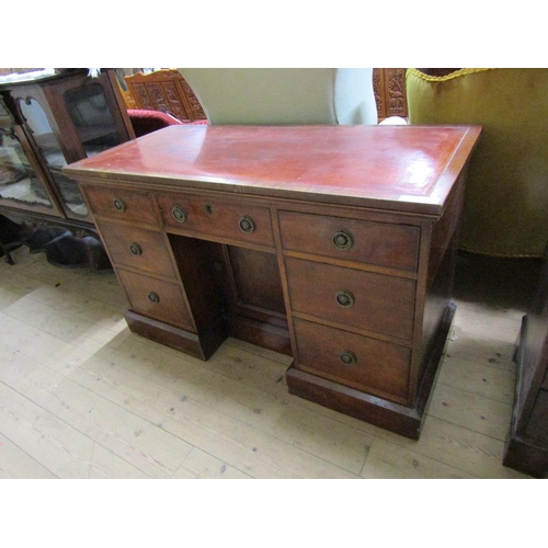 2029A - LATE 19c MAHOGANY TWIN PEDESTAL DESK WITH LEATHER WRITING TOP 123 x 76 cms