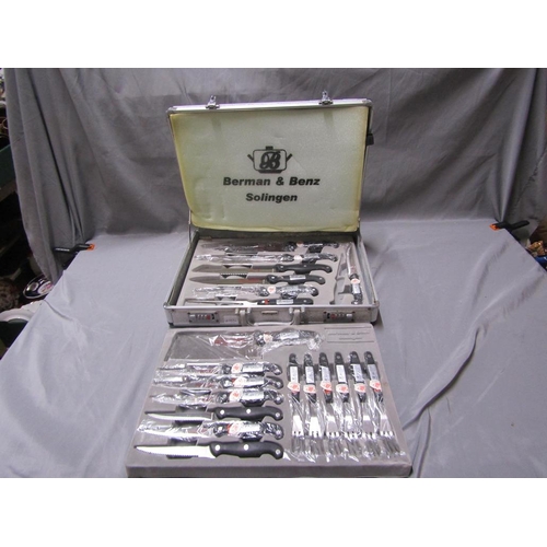 79 - CASE OF CUTLERY, STEAK KNIVES ETC