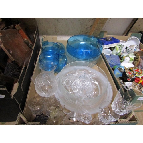 120 - BOX OF GLASSWARE - CRYSTAL ETC