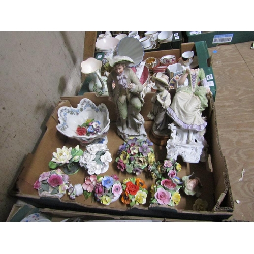 122 - BOX OF CERAMICS - CONTINENTAL FIGURINES, POSY'S ETC