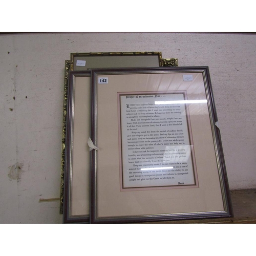 142 - GILT FRAMED EMBROIDERIES ETC