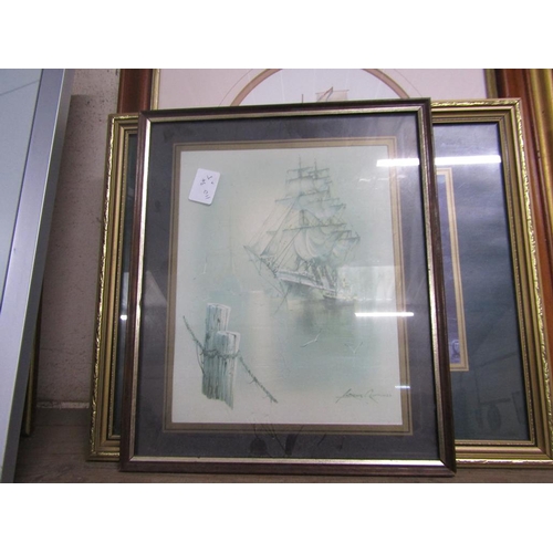 151 - QTY OF FRAMED SAILING SHIP PRINTS