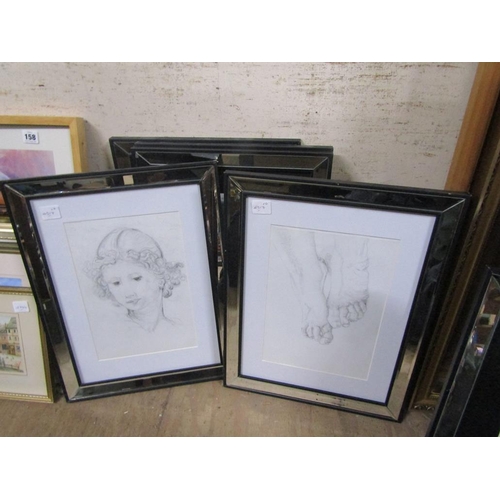 156 - QTY OF FRAMED OILS, PRINTS ETC; MIRROR