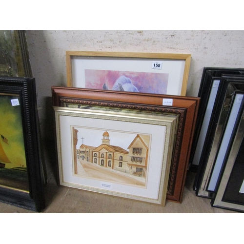 158 - FRAMED PRINTS, WATERCOLOURS ETC