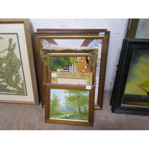 162 - QTY OF FRAMED OILS ETC