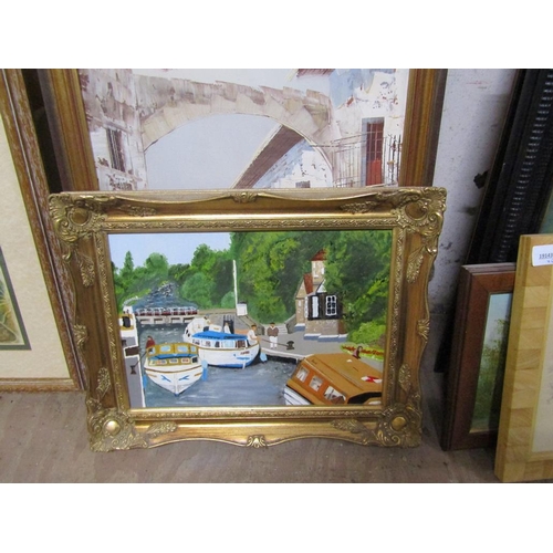 162 - QTY OF FRAMED OILS ETC