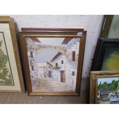 162 - QTY OF FRAMED OILS ETC