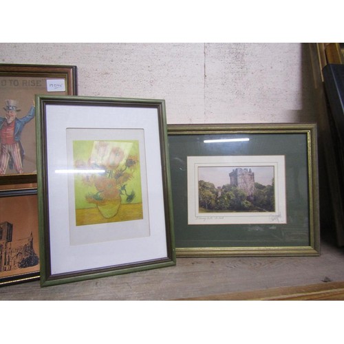 144 - COLLECTION OF FRAMED PRINTS TO INCL ADVERTISING