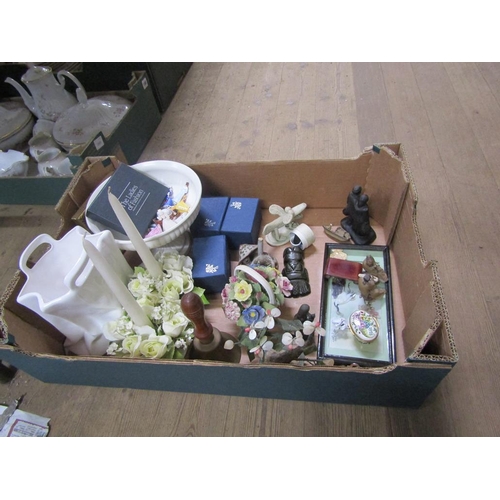 197 - BOX OF MIXED CERAMICS, ORIENTAL ETC