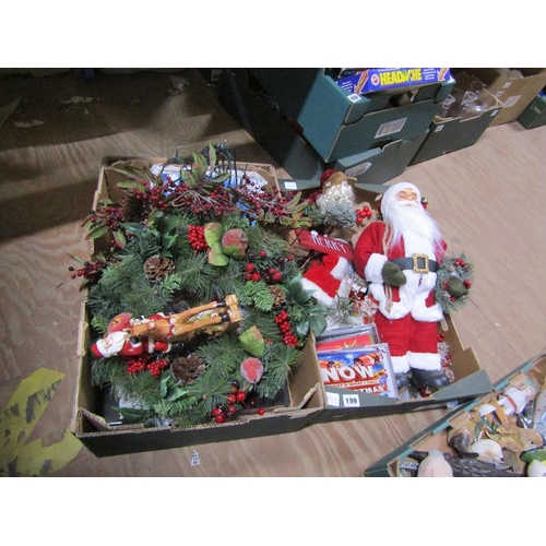 199 - TWO BOXES OF CHRISTMAS DECORATIONS