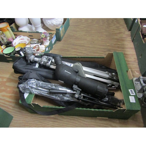 209 - TRIPODS, TELESCOPIC VIEWER ETC