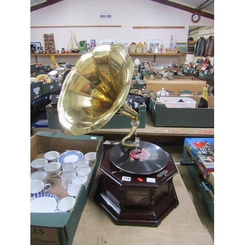 219 - MODERN GRAMOPHONE AND HORN