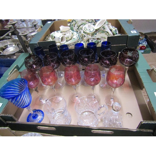 306 - BOX OF GLASSWARE TO INCL BOHEMIAN