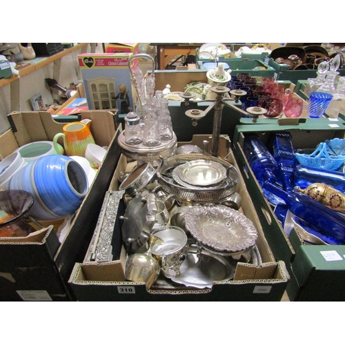 310 - BOX OF MIXED SILVER PLATE