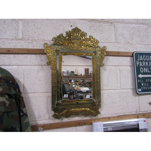 346 - BRASS FRAMED MIRROR