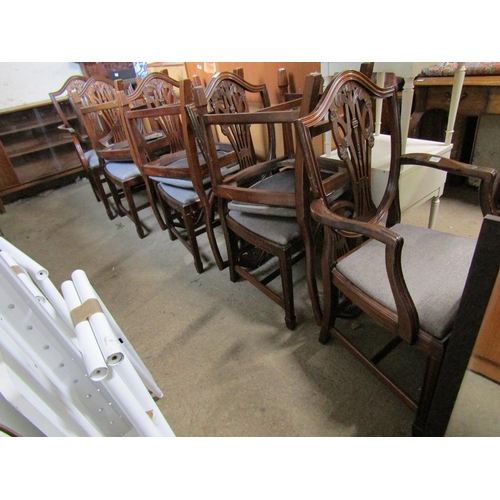 560 - EIGHT HEPPLEWHITE STYLE DINING CHAIRS