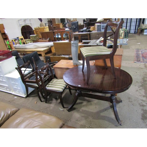 579 - REPRODUCTION D END DINING TABLE AND FOUR CHAIRS