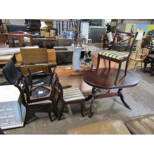 579 - REPRODUCTION D END DINING TABLE AND FOUR CHAIRS