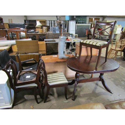 579 - REPRODUCTION D END DINING TABLE AND FOUR CHAIRS