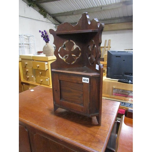 610 - VICTORIAN CORNER CUPBOARD