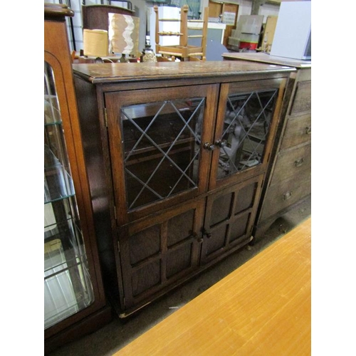 612 - OAK DISPLAY CABINET