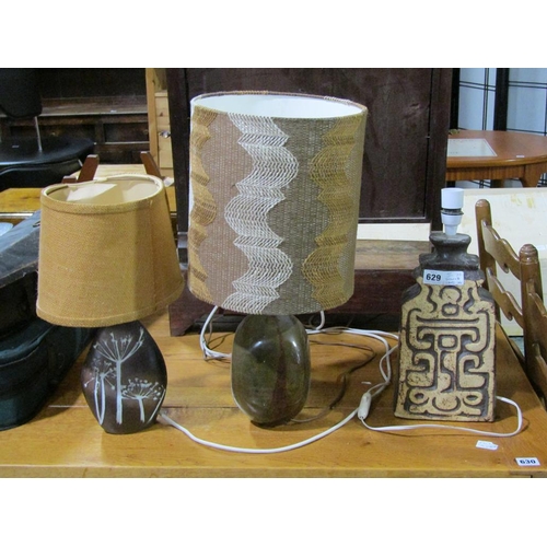 629 - THREE TABLE LAMPS