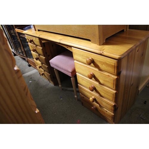 636 - PINE DRESSING TABLE AND A STOOL