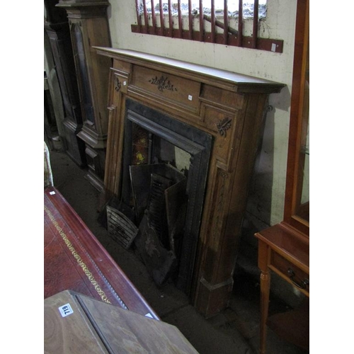 690 - CAST IRON FIREPLACE AND SURROUND