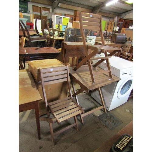 754 - TWO FOLDING CHAIRS AND A TABLE