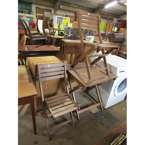 754 - TWO FOLDING CHAIRS AND A TABLE