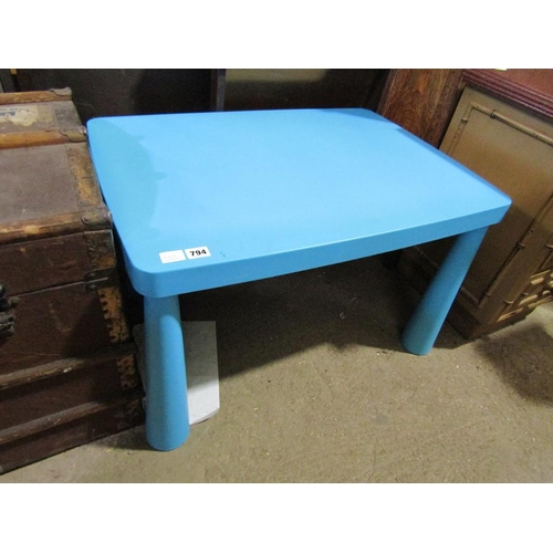 794 - BLUE PLASTIC TABLE