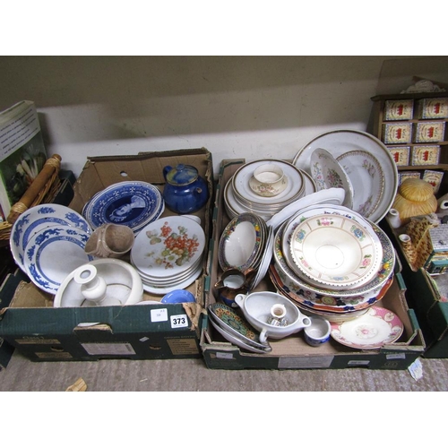 373 - TWO BOXES OF MIXED CERAMICS - TEA/TABLE WARES