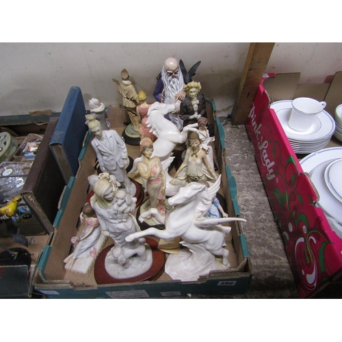 390 - BOX OF FIGURINES AND ORNAMENTS