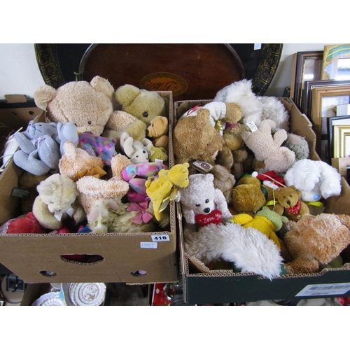 416 - TWO BOXES OF SOFT TOYS