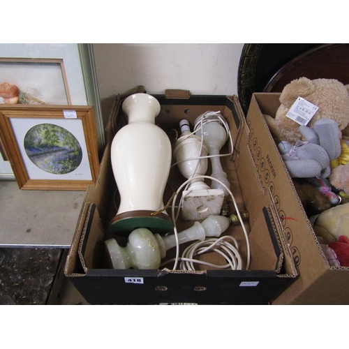 418 - BOX OF TABLE LAMPS