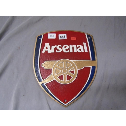 441 - REPLICA CAST IRON ARSENAL PLAQUE