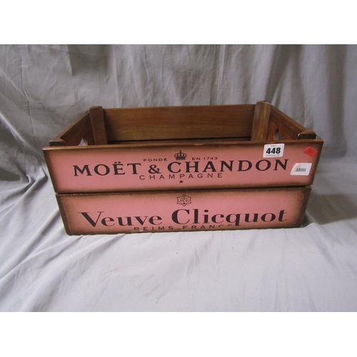 448 - MODERN WOODEN CHAMPAGNE BOX