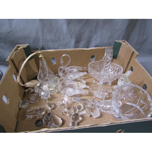 449 - BOX OF CRYSTAL GLASS TO INCL SWAROVSKI