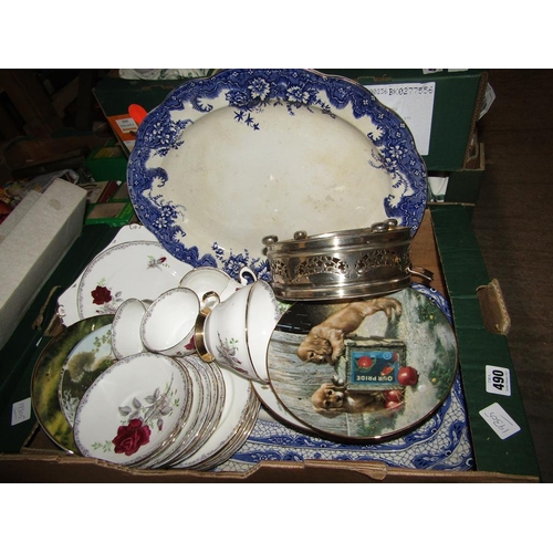 490 - BOX OF PLATES TO INCL COLLECTORS