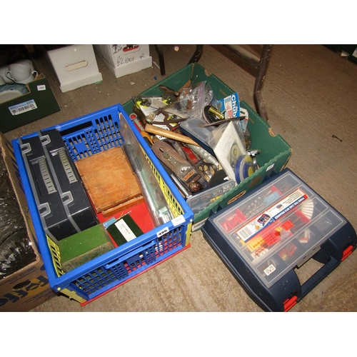 496 - TOOL BOXES AND CONTENTS; BOX OF TOOLS ETC