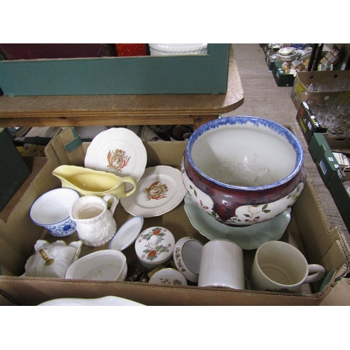 503 - BOX OF MIXED CERAMICS TO INCL JARDINIERE