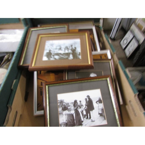 513 - QTY OF PHOTOGRAPHIC PRINTS, MARQUETRY PANELS ETC