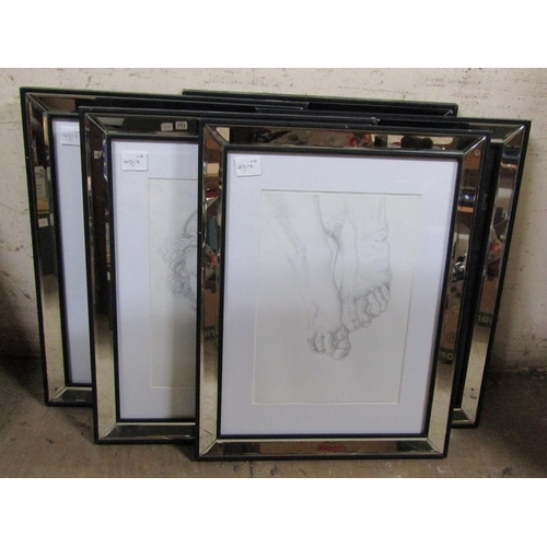 157 - QTY OF FRAMED PENCIL DRAWINGS