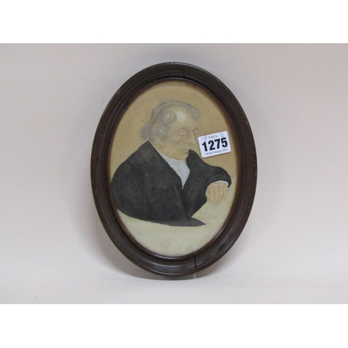 1275 - PORTRAIT OF A GENTLEMAN, OVAL FRAMED, 18CM X 13CM