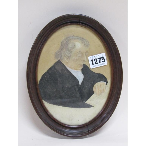 1275 - PORTRAIT OF A GENTLEMAN, OVAL FRAMED, 18CM X 13CM