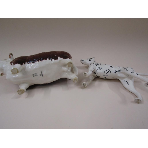 1790 - BESWICK DALMATION & HEREFORD BULL, 12CM H