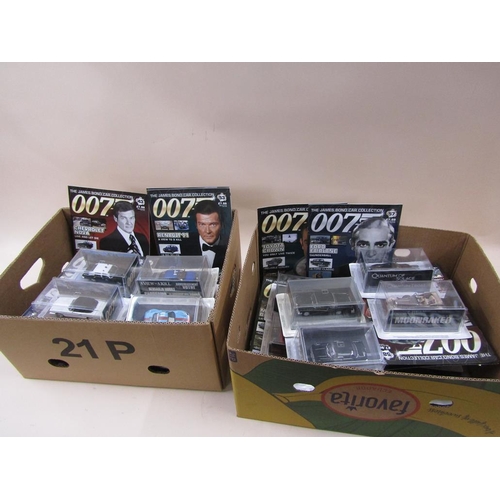 1313 - FIVE BOXED OF BOXED 007 MODEL DIECAST VEHICLES AND MAGAZINES