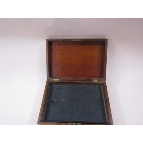 1323 - WALNUT WRITING BOX, 34CM W