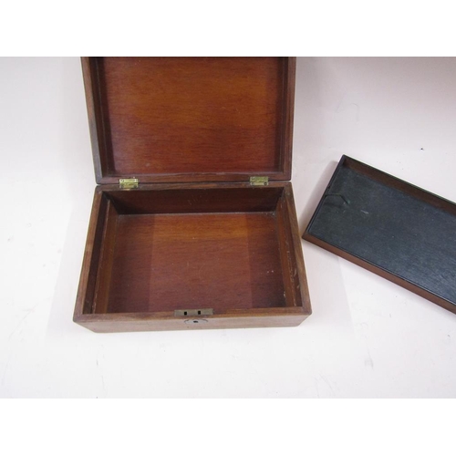 1323 - WALNUT WRITING BOX, 34CM W